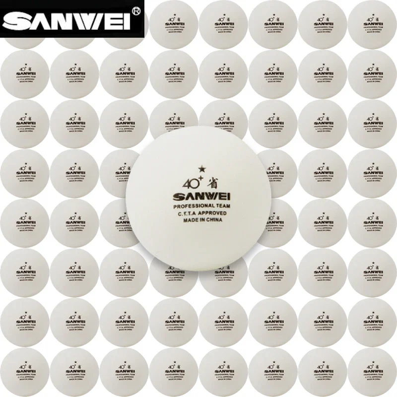 100pcs/pack SANWEI 40+ Table Tennis Balls White New ABS Plastic Material Professional Ping Pong Ball for Chinese Provincial Team