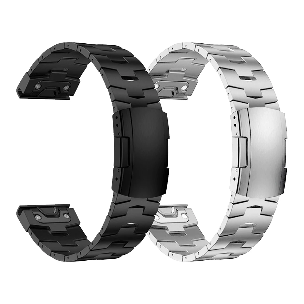 Cinturino in metallo titanio per Garmin Forerunner 945/Fenix 7X bracciale Quickfit sostituibile 22 26MM accessori cinturino nero/argento