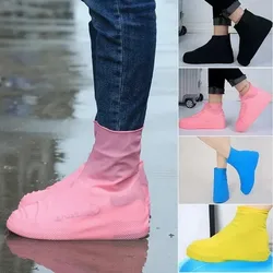 Engrossar capas de sapato à prova dwaterproof água silicone antiderrapante botas de chuva unisex tênis protetor ao ar livre dia chuvoso sapatos capa para mulher