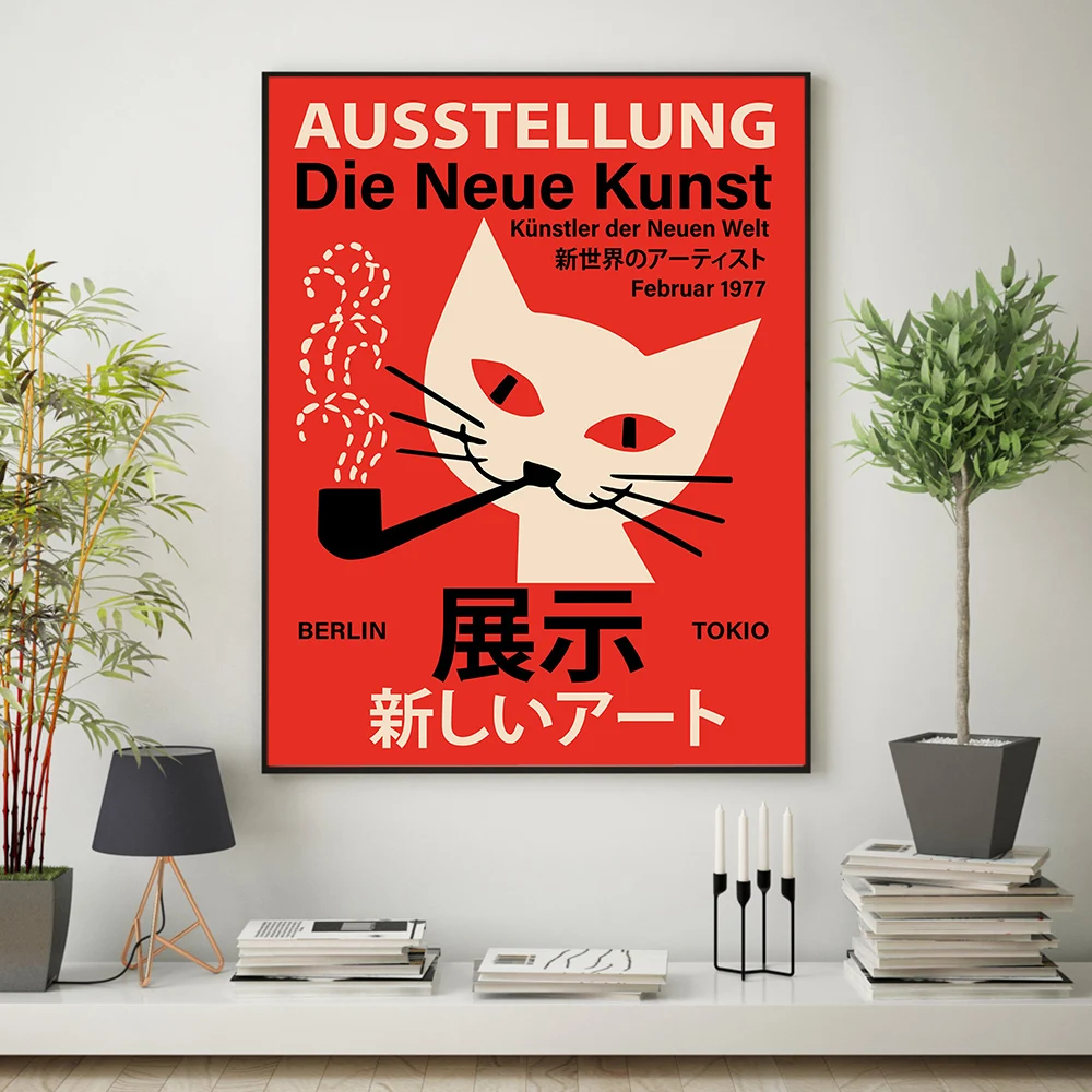 

German Japanese Exhibition Poster The New Art Berlin Tokyo Art Canvas Painting Nordic Posters And Prints Wall Picture Home Decor