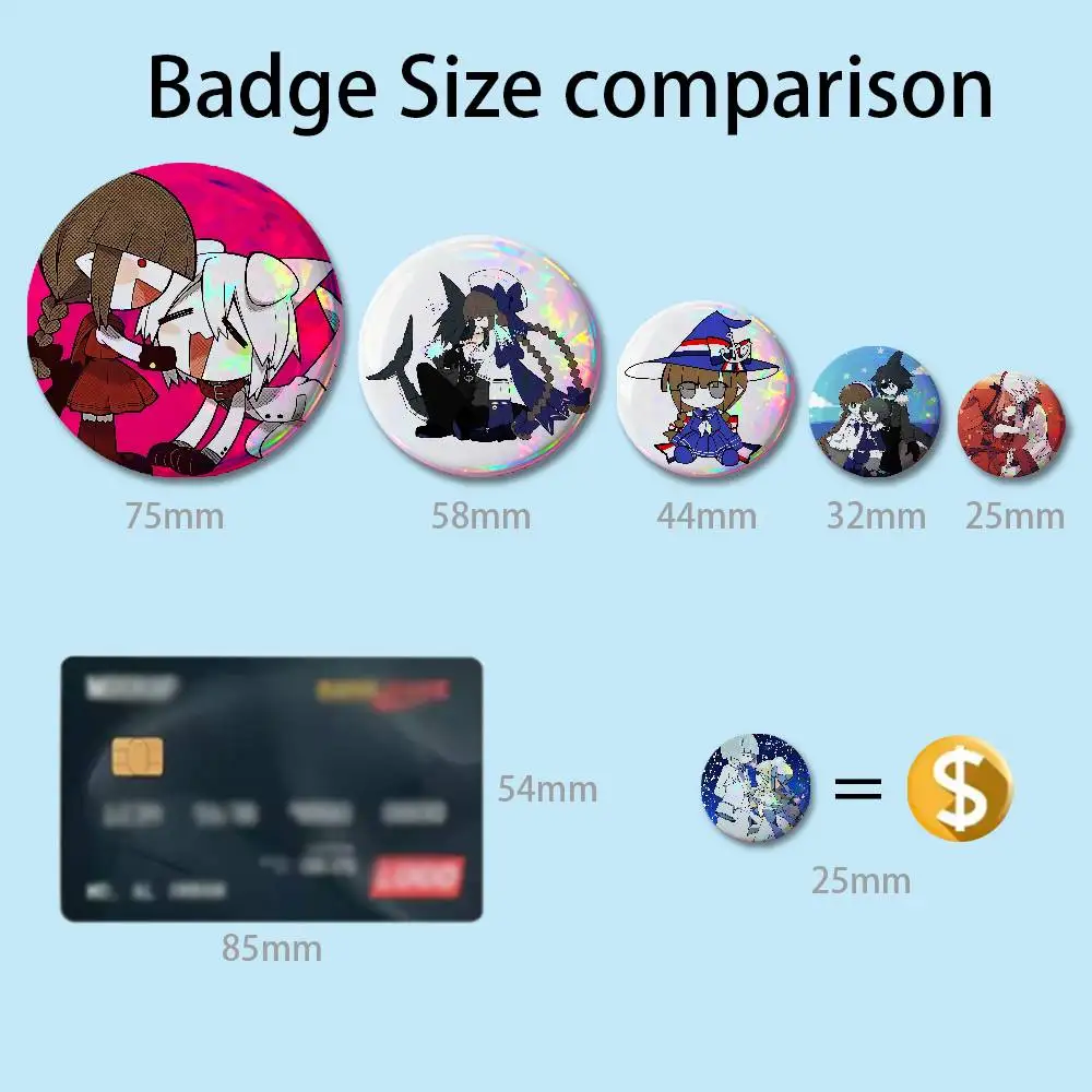 S-Syakesan Wadanohara Samekichi Badges Round Nijigen Otaku Culture IP peripheral products 58mm 44mm 32mm 75mm 25mm Mini