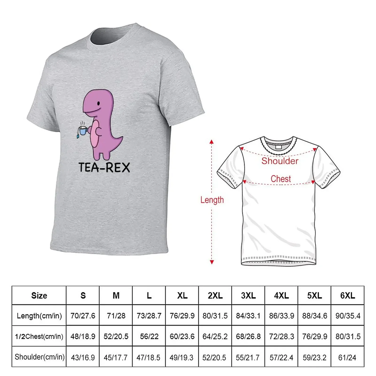 Tea-Rex T-Shirt kawaii clothes tees fruit of the loom mens t shirts