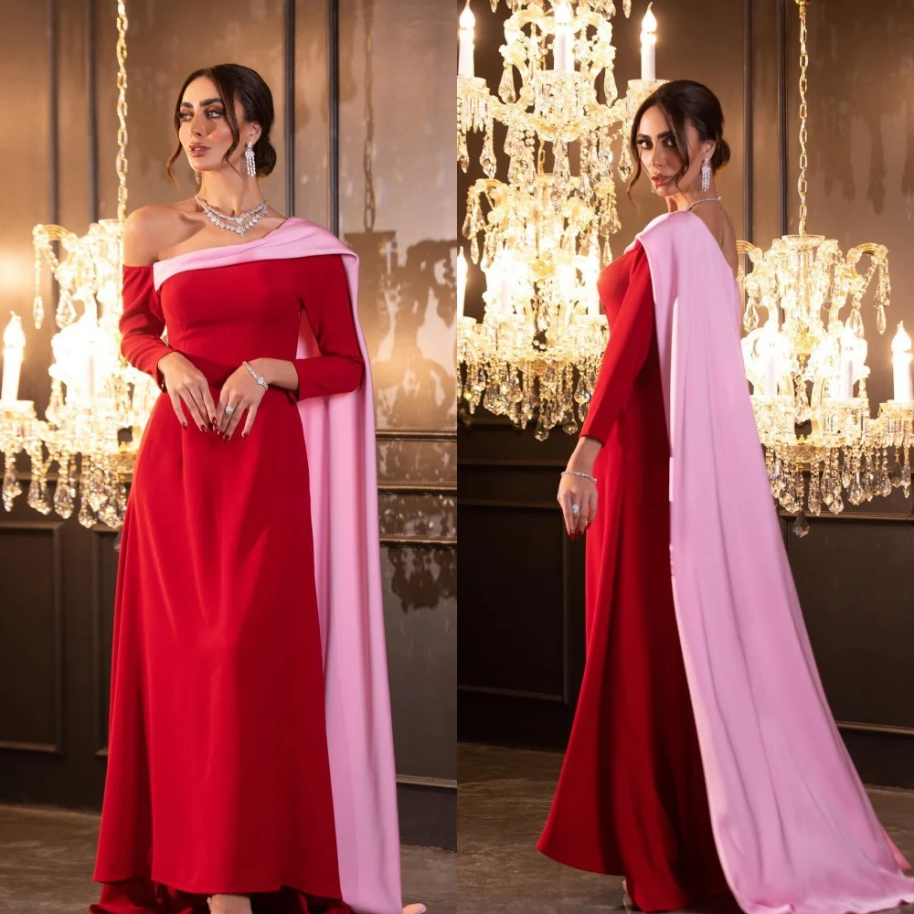 Jersey Ruched Evening A-line One-shoulder Bespoke Occasion Gown Long Dresses