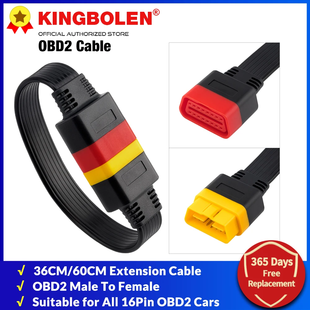 Universal 16 Pin Male To 16 Pin Female OBD 2 OBD II Extension connector for auto diagnostic tool extending cable