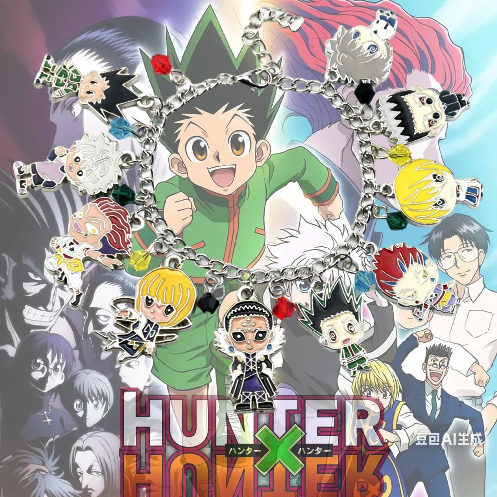 Pulseras de Anime Hunter X Hunter, Lindas Pulseras con Colgante de GON FREECSS, Kurapika, Killua Zoldyck, Leorio Paladino, Figura de Caballero, Joyería, Regalo