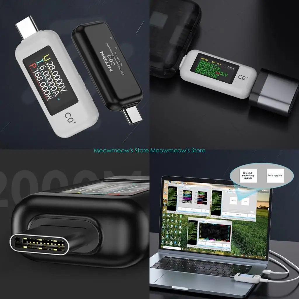 

W91A Многофункциональные USB -C -напряжения и тестер измерителя тока для электронных устройств