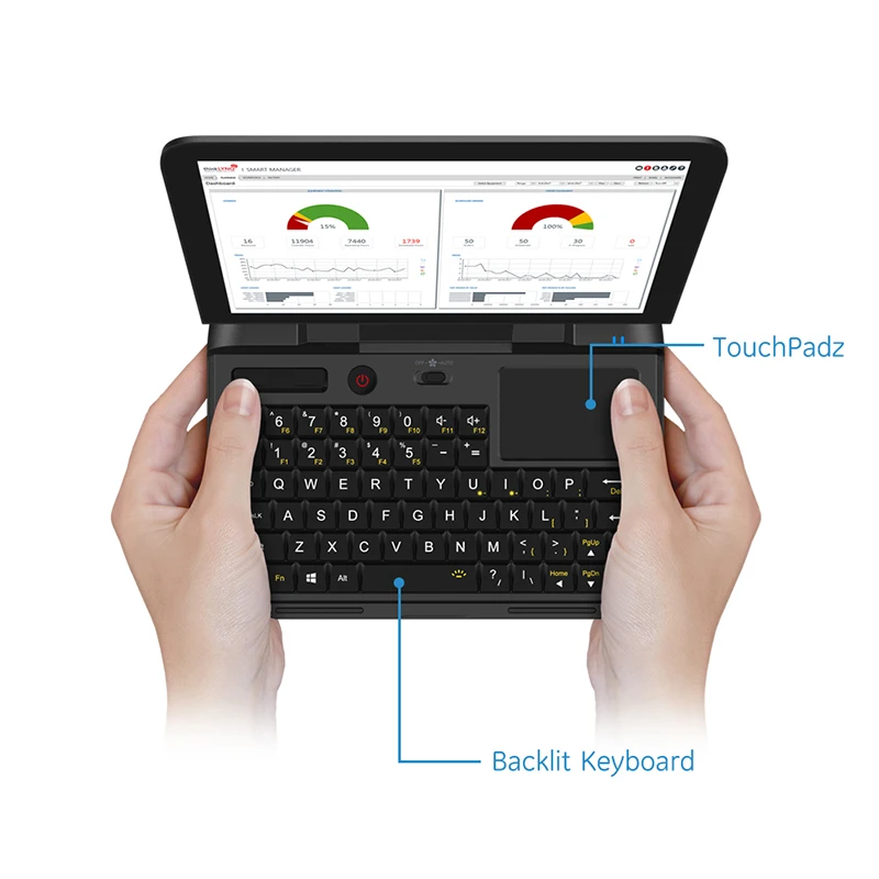 Laptop Saku Murah Notebook Komputer Netbook GPD MicroPC 6 Inci RJ45 RS232 Hdmi-kompatibel Windows 10 Pro 8G RAM Backlit Hitam