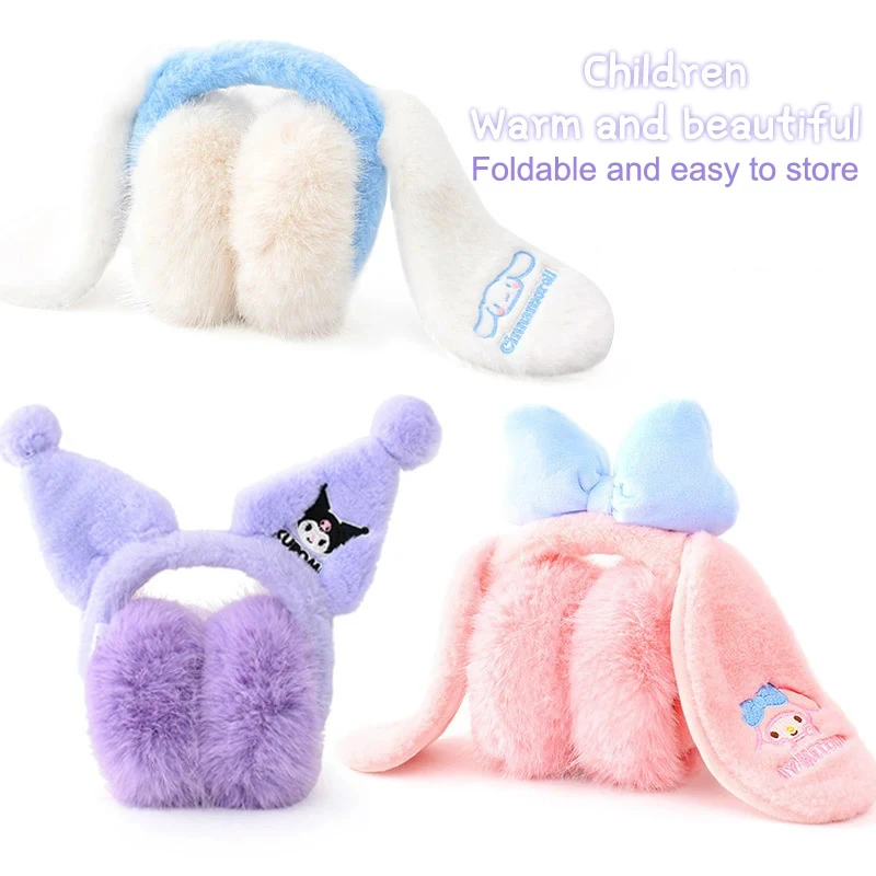 Cache-oreilles Anime Cartoon, серия Sanurgente Cinnamoroll, Garde au Chaud, Mignon, Fournitures d'hiver, accessoires de mode, или