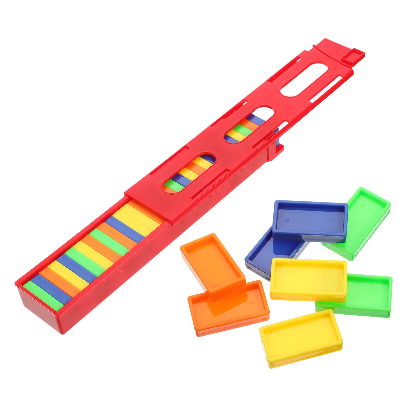 5 sacs de jouets de Train dominos pour enfants, jeu de dominos éducatif précoce, couleur aléatoire, blocs de dominos