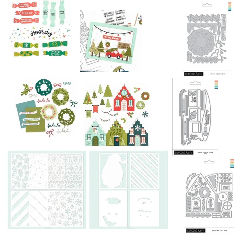 ثلاثية خطوة دائمة الخضرة نجمة المعادن قطع يموت والإستنسل DIY بها بنفسك الخردة الحجز بطاقة الاستنسل ورقة بطاقات اليدوية ألبوم ختم يموت #1