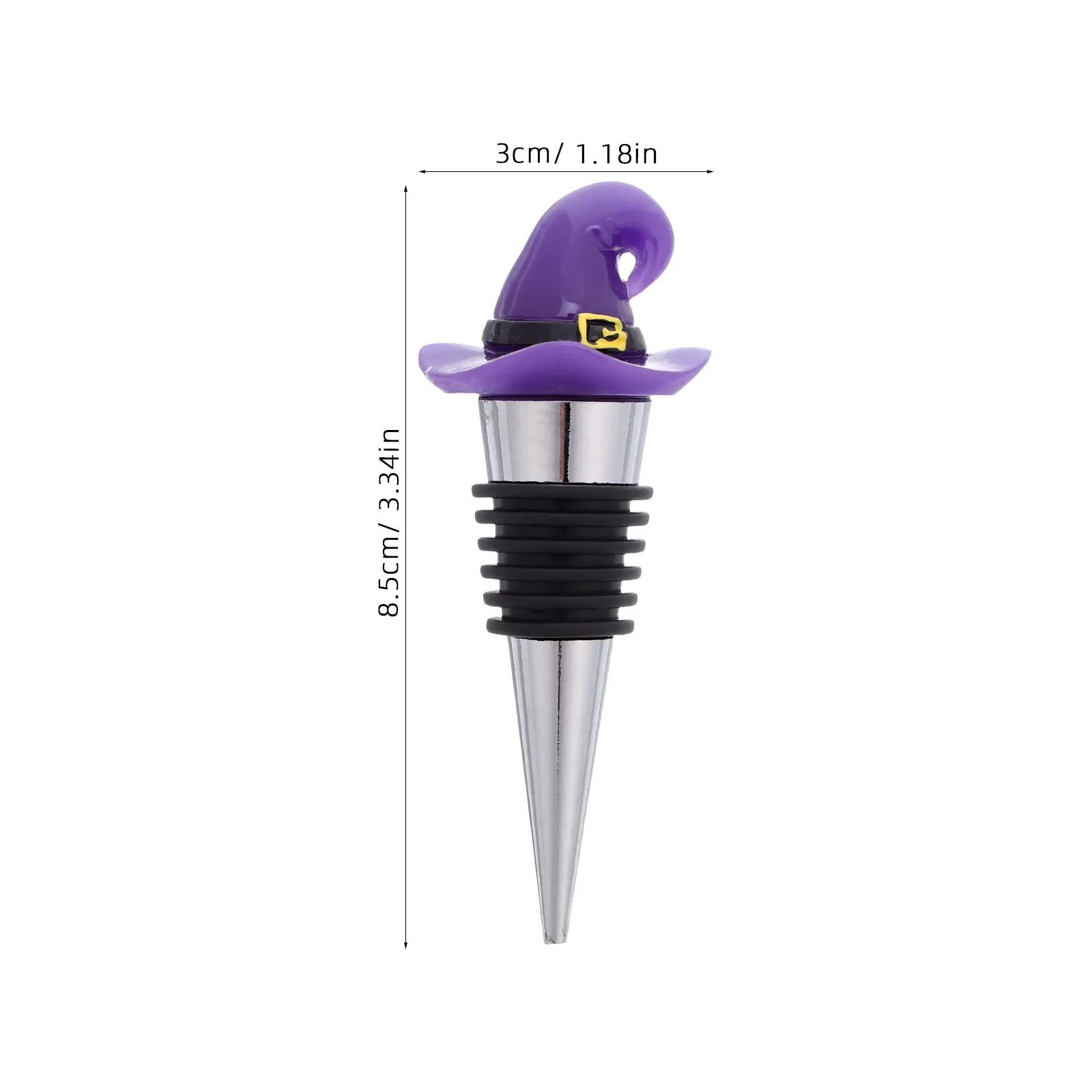 2Pcs Halloween Wine Stopper Witch Hat Design Airtight Beverage Stopper Versatile Wine Plug for Parties Holiday Celebrations