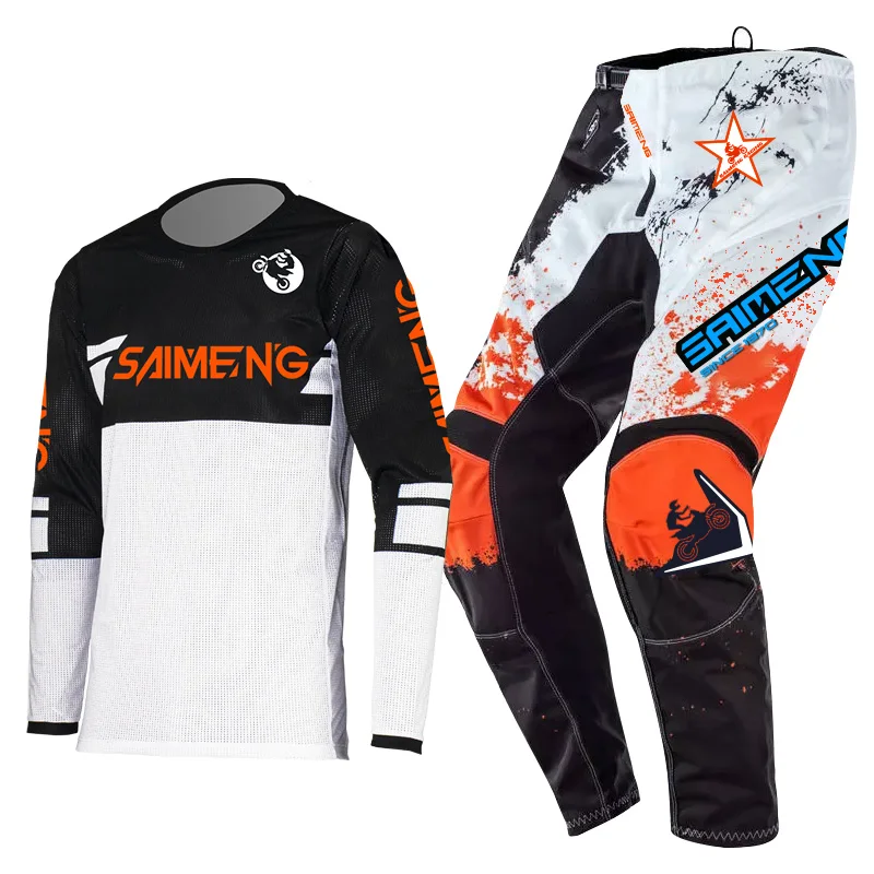 motocross gear set Off-road cross MX MTB Enduro Mens Kits Women Motorcycle Combo green blue red yellow orange black Jersey Pant