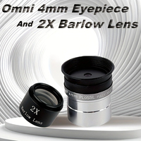 Celestron Omni 4mm eyepiece and 2X Barlow Lens 1.25 Inch Suit for Astronomical Telescope Parts Telestron High Power HD Eyepiece