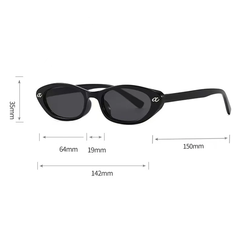Ladies' new retro small frame cat eye frame ins anti blue light flat glasses fashion alpha letter plain glasses oval sunglasses