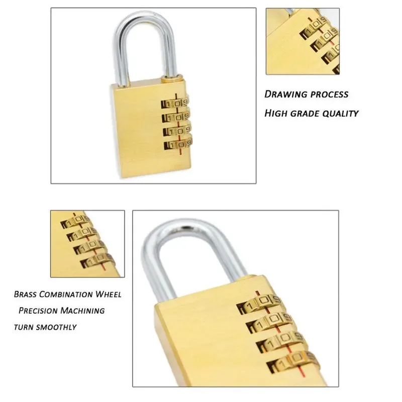 3/4 Digit Combination Lock Outdoor Password Waterproof Padlock for School Gym Locker Sports Fence Toolbox Gate Case Hasp Storage