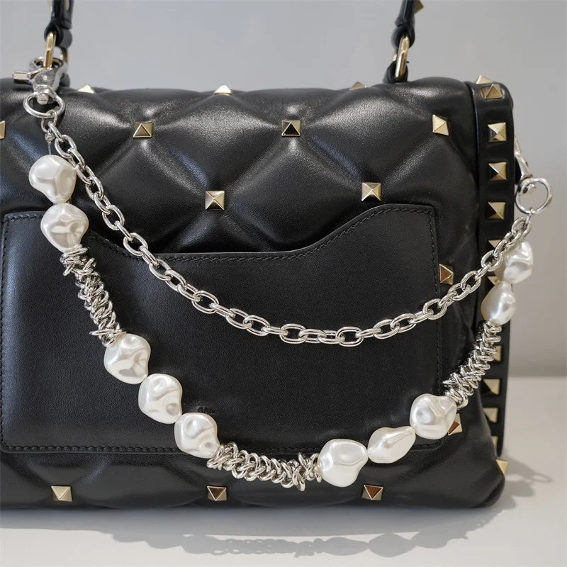 Pearl Metal Bag Chain European and American Decorative Short Chain Fashion Punk Accessories