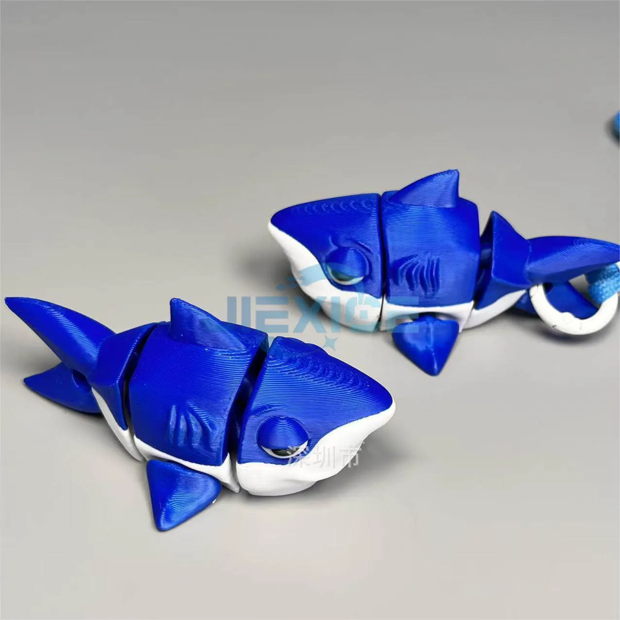 

3D печатная игрушка-пухлая акула, статуя, украшение для рабочего стола, детская декомпрессионная игрушка, подвижный милый брелок в виде акулы