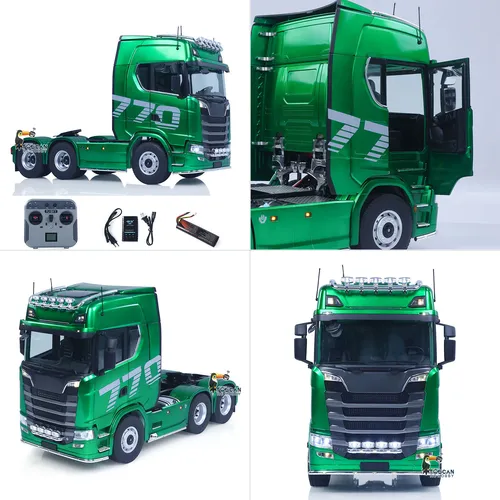 1/14 6x6 카보라이트 770S 100 RC 트랙터 트럭 무선 조종 트럭 자동차 2단 기어박스 차동 잠금 배터리 라디오 RTR 모델