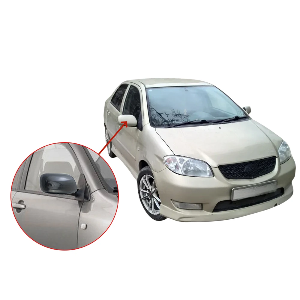 

Chrome Plated Silver and Carbon Fiber Car Door Mirror Cover Trim For Toyota Vios2003 - 2007 Car Rearview Accessories Exterior