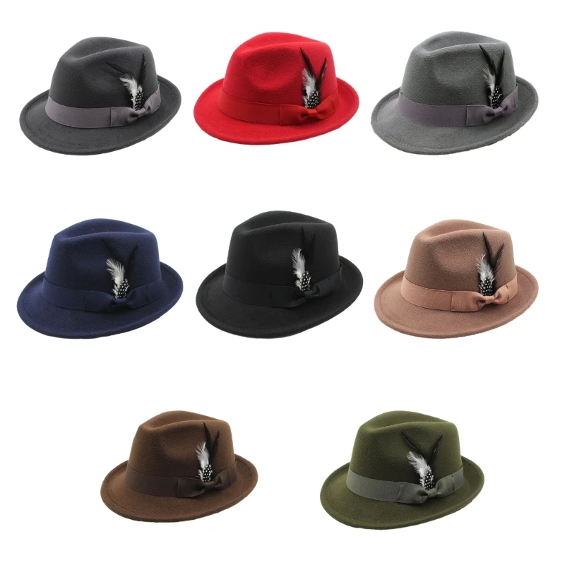 Fashion Fedora Hat for Party Oktoberfest Gentleman Hat JazzHat with Adult Unisex Costume Carnival Accessories