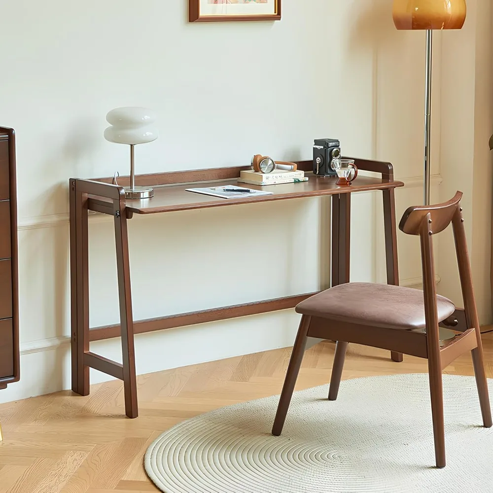 

47.2x 27.6x13.6 Inch Computer Desk for Small Spaces, Home Office Oak Foldable Desks, Mid Century Modern Solid Wood Writing Desk