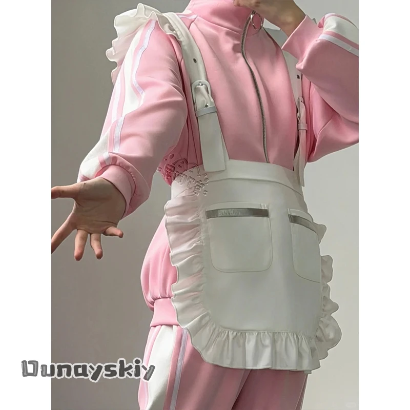 Ensemble Stars Maid Sportswear Cosplay Costume Pink/Blue Maid Outfit for Unisex Outfit Halloween Game Anime Role Play Dress Up view 6