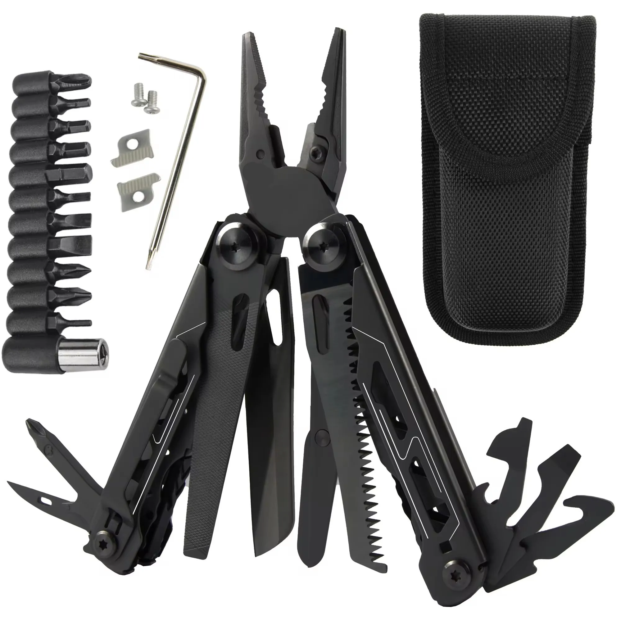 30 in 1 Camping Multitool Multi Plier Folding Plier Wire Stripper Outdoor Pocket Mini Portable New Arrival Hand Tools Knife