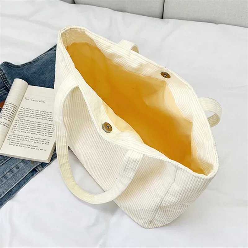 Damen-Cord-Tragetasche, Lässige Große Mode-Unterarmtasche für Ausgehzwecke, Minimalistische Handtaschen Schultertasche – Detail 29