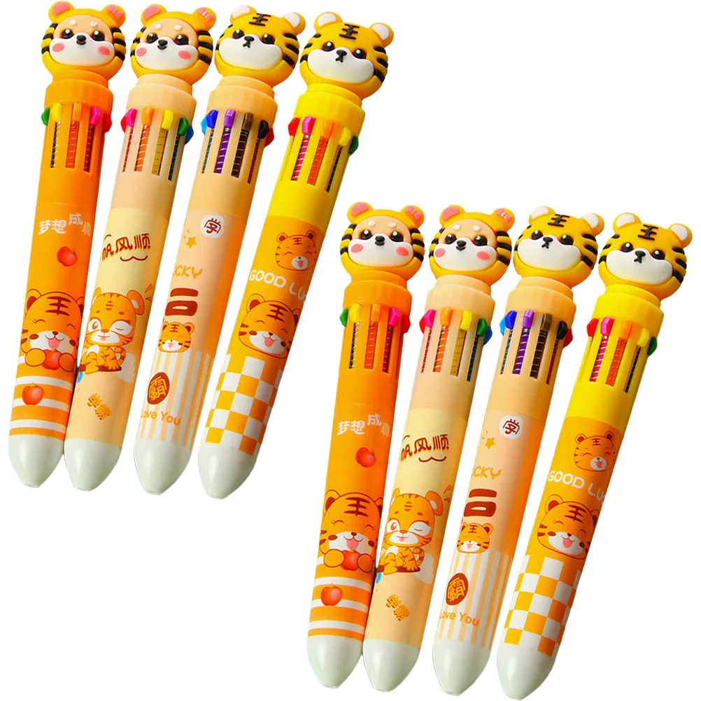 

8pcs Multicolor Multicolor Pen Multi Colored Pens Colorful Kids Pens Bulk Cartoon Stationery School Supplies Gifts
