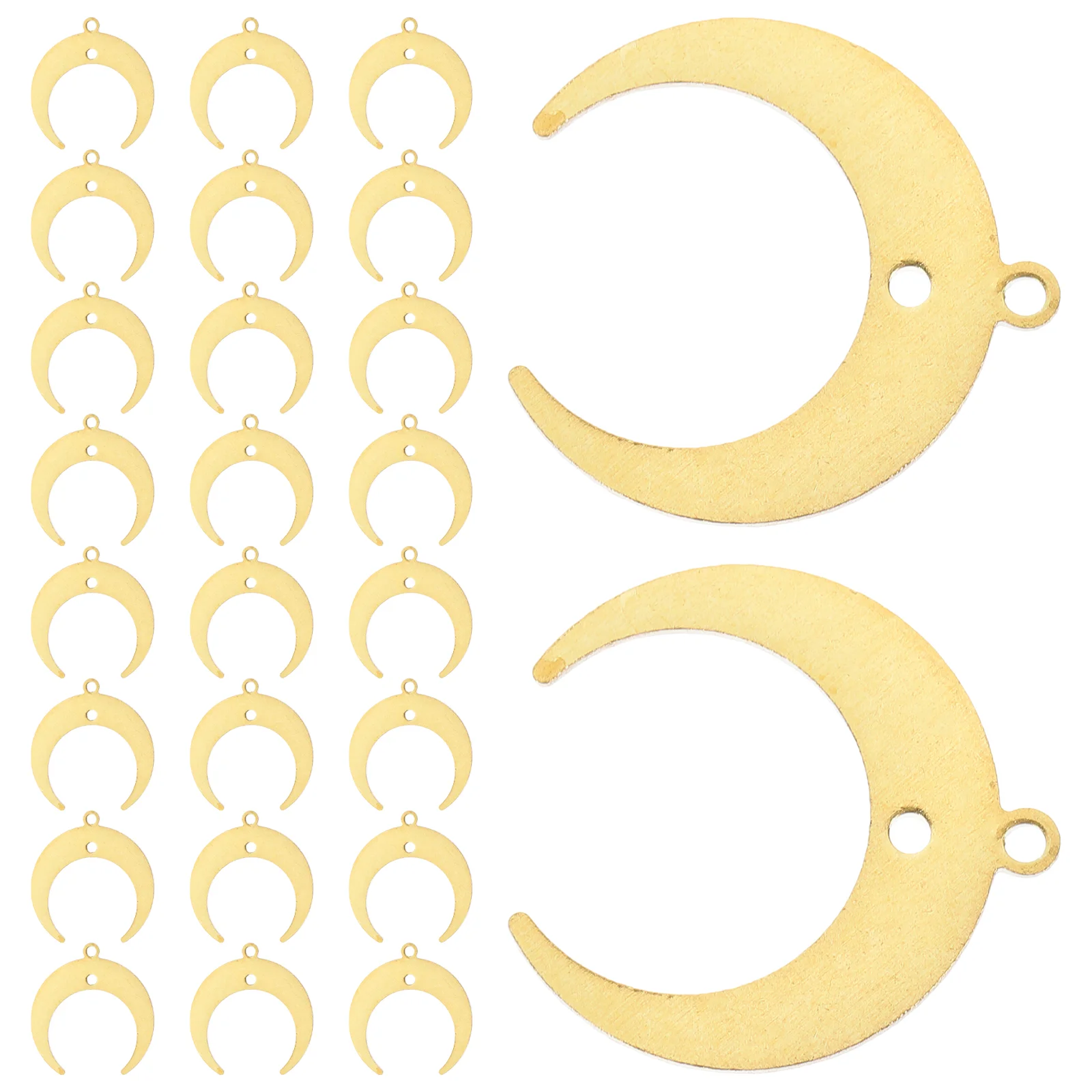 

25 Pcs Tour Moon Pendant Necklace Charms for Jewelry Making Women Square Golden Copper Travel