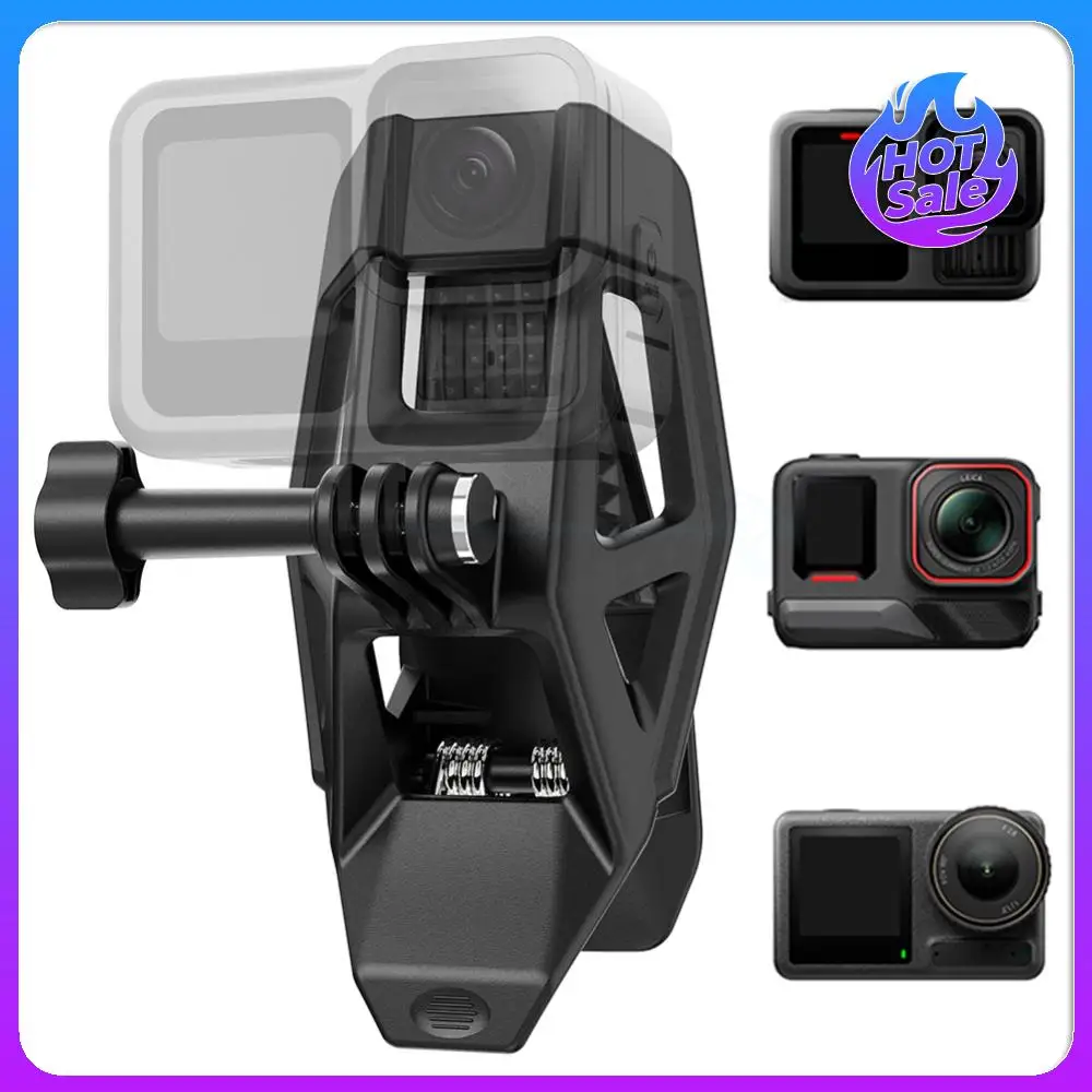 Helmet Clamp Mount Sport Camera Clip for GoPro 13 12 11 10 9 8 for DJI Osmo Action 5 Pro 4 3 for Insta 360 X5 X4 Accessories