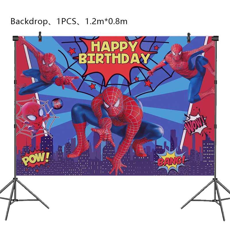 SpiderMan Birthday Party Decoration Aluminum Foil Latex Balloons For Kids Event Supplies Disposable Tableware Banner Backdrop - view 6