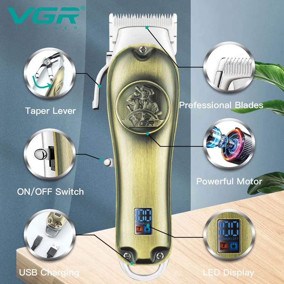 V658 Professional Hair Clipper Rechargeable Hair Trimmer For Men Shaver Hair Cutting Machine Barber Accessories Cut Machin Beard