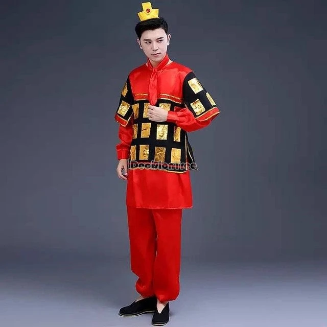 2024 new chinese improved ancient men women soldier costume hanfu ancient long sleeve top long pants performance hanfu set w552