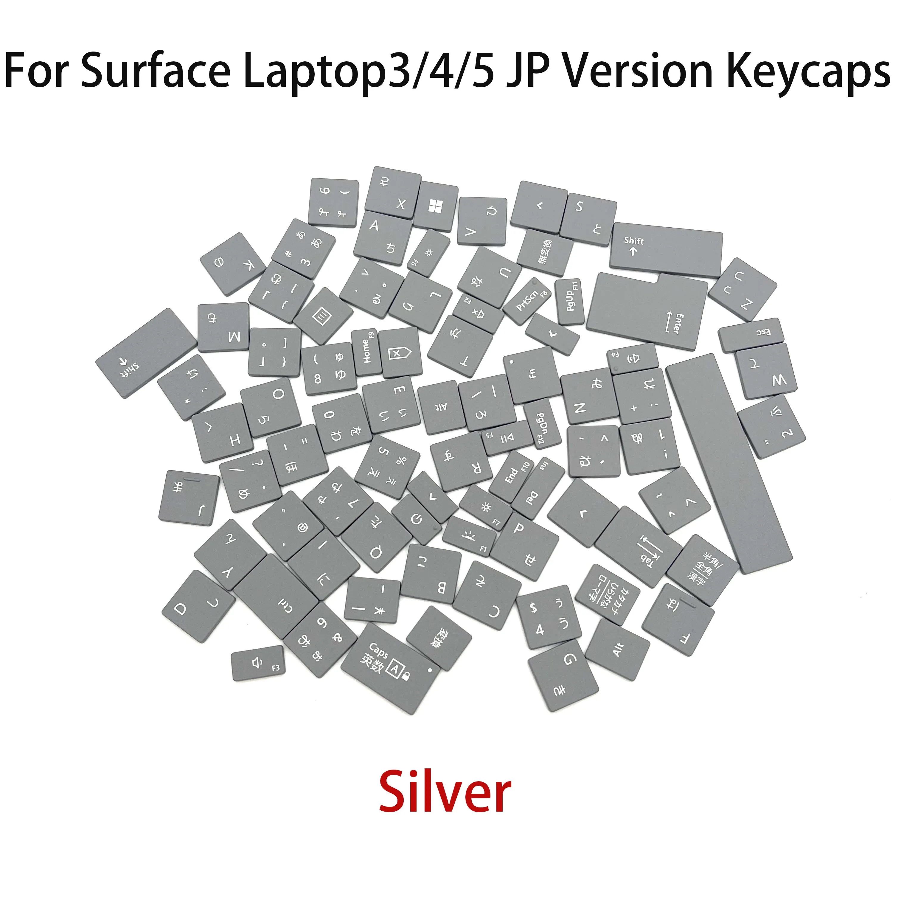 Oryginał dla Surface Laptop 3 4 5 Nakładka na klawiaturę Nakładka na klawiaturę 1868 1867 1872 1873 19511958   1959 Zestaw nasadek na klawisze w wersji czarno-srebrnej JP — zdjęcie produktu 2
