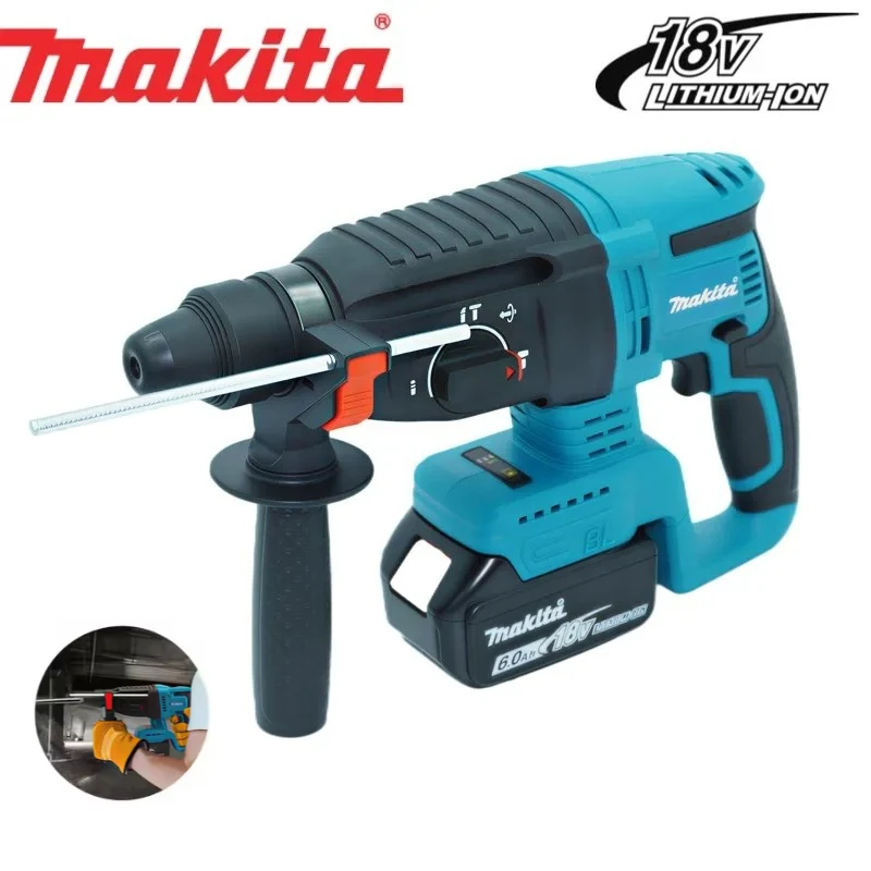 Martelo Elétrico Sem Fio Makita, Martelo Sem Escovas 18V, Furadeiras Sem Fio com Bateria de Lítio, Ferramentas Elétricas 18V ﻿ Original