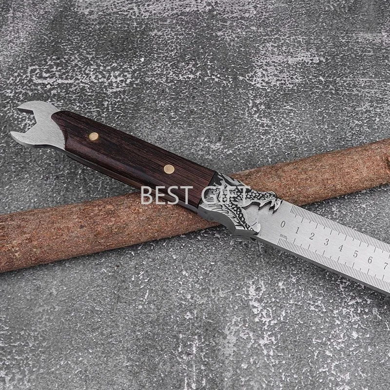 Longquan Forging Stainless Steel Thickened Measuring Ruler Defense Ruler Multifunctional Wrench Ruler Self-Defense Tool