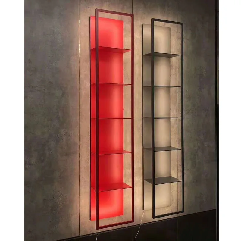 Luminous Laminate Multi-layer Bookshelf Jewelry Display Rack Figure Shelf Storage Wall Bookcase Background Wall Decorative Rack