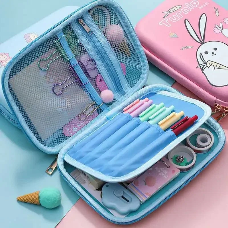 Große Kapazität Cartoon Federmäppchen für Kinder Kawaii Tier Federmäppchen Geschenk für Kinder Schule Schreibwaren Tasche