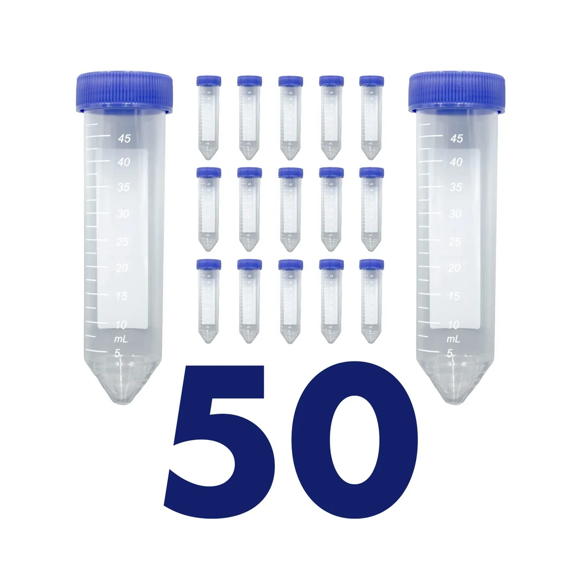 Scientific Conical Centrifuge Tubes 50ML, [50 Pack] Plastic Test Tube with Screw Caps, 50ML Sterile Test Tubes with Lids