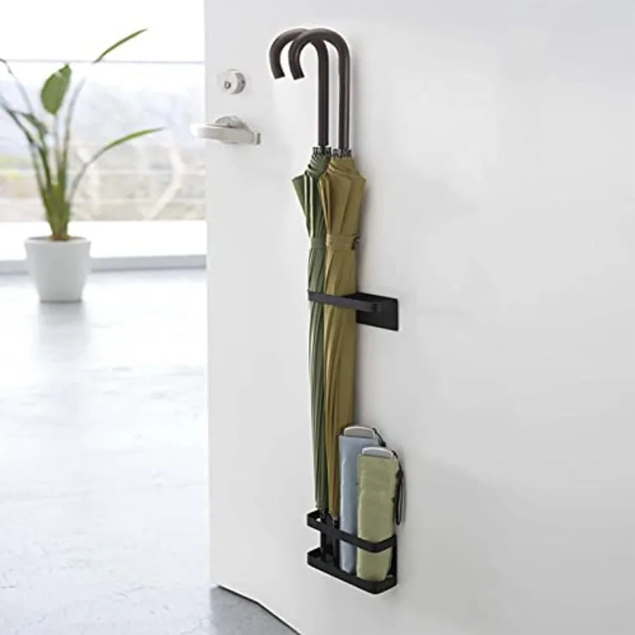 

Umbrella Stand Holder Magnetic Umbrella Storage Hanger No Punching Height Adjusting Wall Mounted Umbrella Holder Rack for Hotel