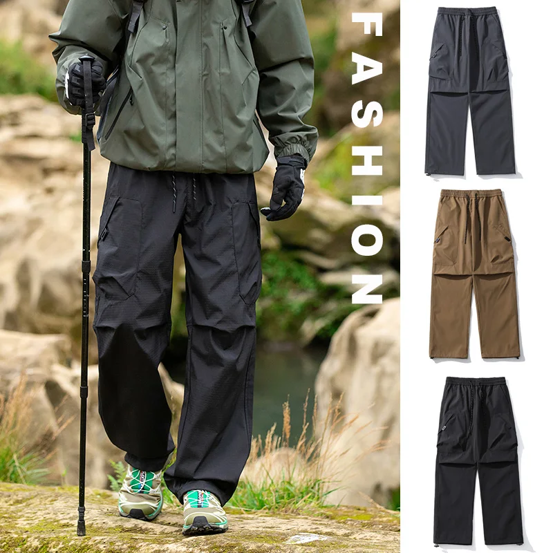 Pantalones para acampar al aire libre de montaña, ropa de trabajo para hombres, pantalones casuales, pies sueltos, pantalones de carga táctica para paracaidista de marca a la moda