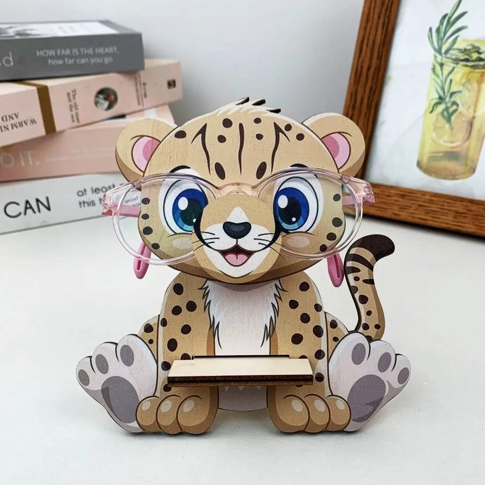 

New Cartoon Eyeglasses Holder Stand Animal Wooden Glasses Storage Rack Cute Handmade Spectacle Display Rack Desk Decor