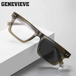 GENEVIEVE Minimalist Classic Geometric Square Design Anti-blue Light Customizable Prescription Eyeglasses Photochromic