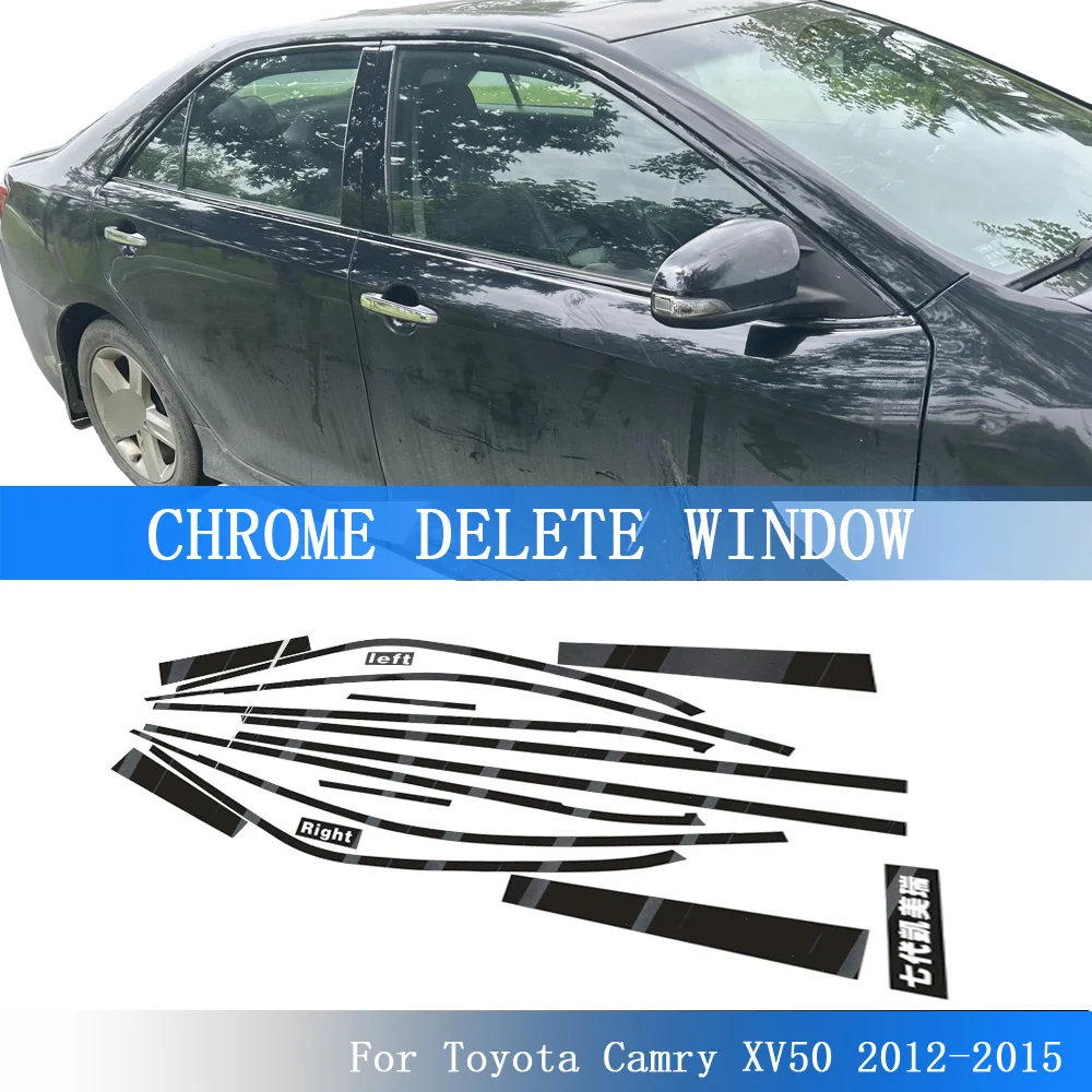 

Glossy Black PVC Car Window Decorative Strip Sticker For Toyota Camry XV50 2012-2016European versi Exterior Protection Accessory