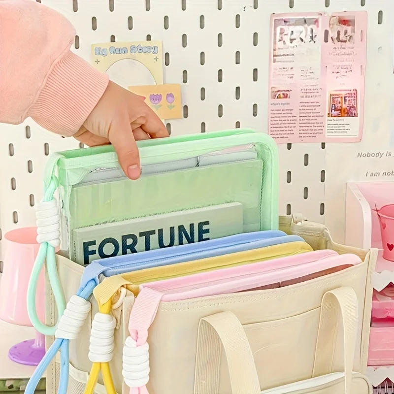 حقيبة ملفات A4 قطعة واحدة مع مشبك لوحي مدمج، مقبض وسحاب شفاف، مثالية للمكتب، وتخزين الأسرة والسفر، وحقيبة حامل الملفات #1