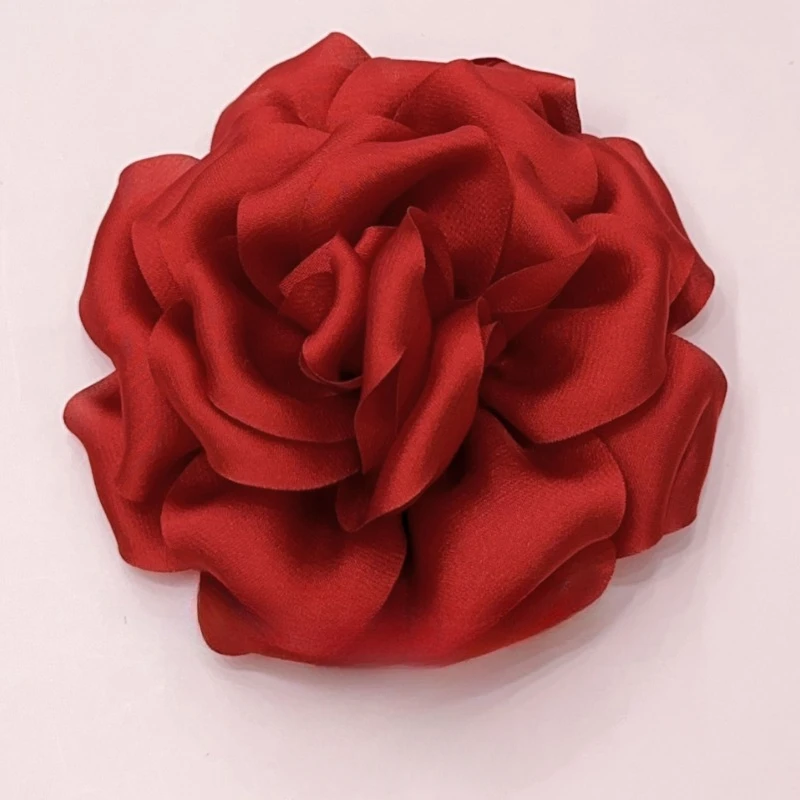 11CM Handgemachte Stoff Rose Blume Brosche Koreanische Mode Corsage Anstecknadeln für Frauen Zubehör Hochzeit Schmuck – Detail 5