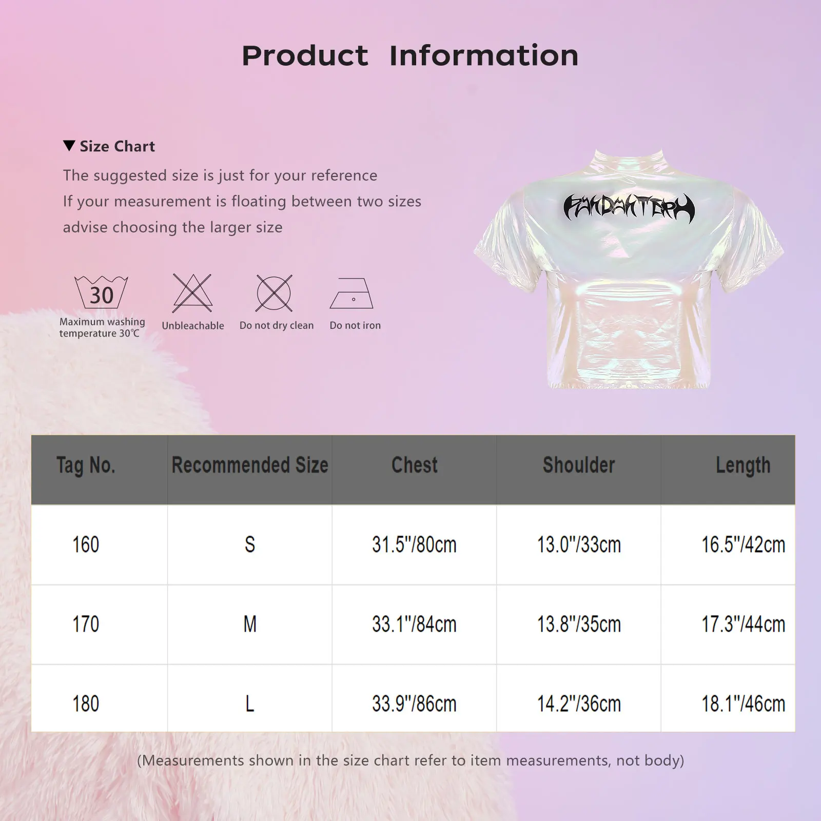 เสื้อครอปแจ๊สสำหรับผู้หญิง ลายพิมพ์สไตล์พังก์เมทัลลิก คอเต่า แขนสั้น ซิปหลัง เสื้อยืดครอปสำหรับการแสดงเต้นแจ๊สบนเวที