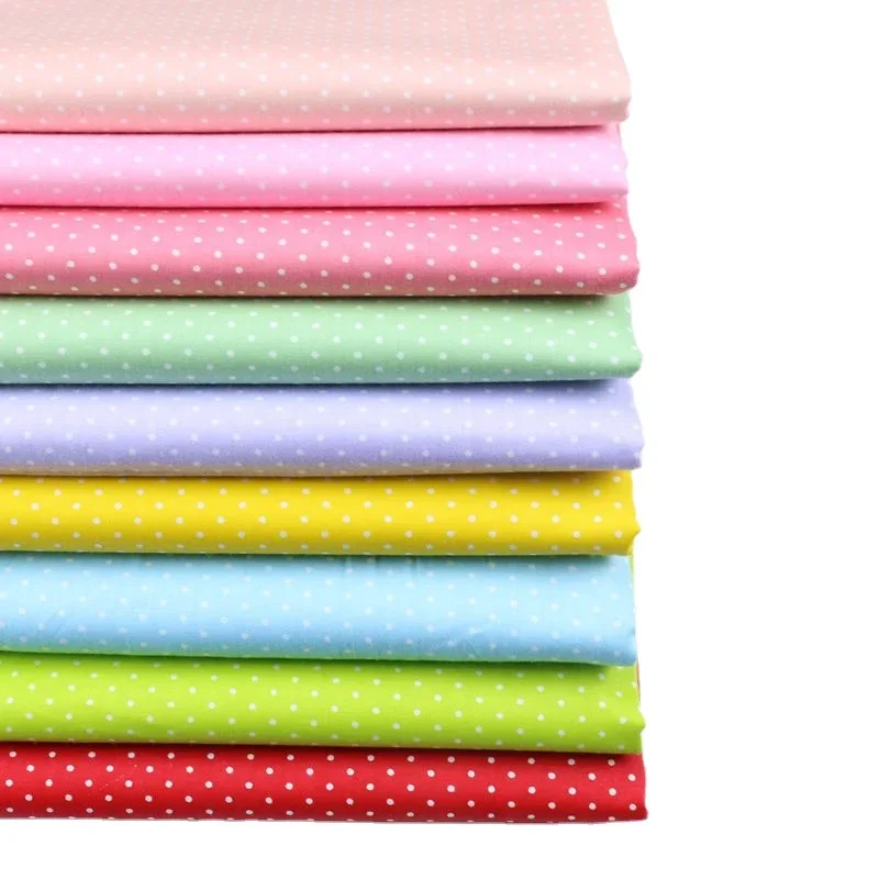 Tela de sarga de algodón puro de 160x50cm, tela de lunares, ropa de cama para vestido de bebé, tela de edredón, tela de costura que combina con todo para decoración del hogar