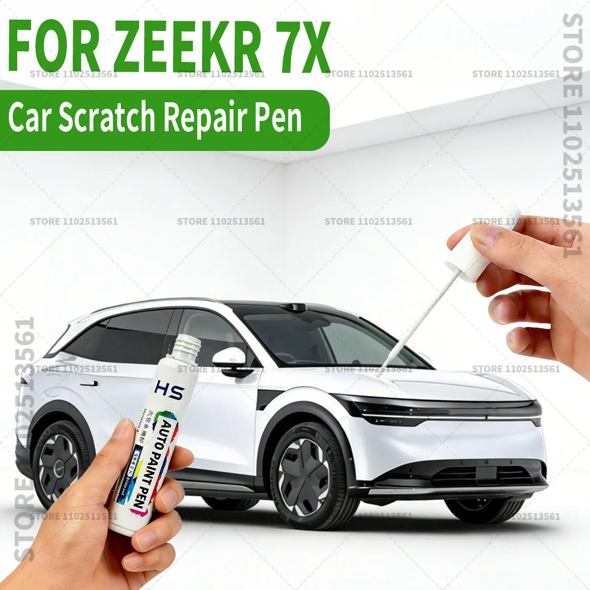 

Ручка-корректор для удаления царапин и ремонта лакокрасочного покрытия ZEEKR 7X (2024-2025): Коричневый E53, Оранжевый 133, Черный 110717, Белый 104707, Зеленый 131, Серый 7X